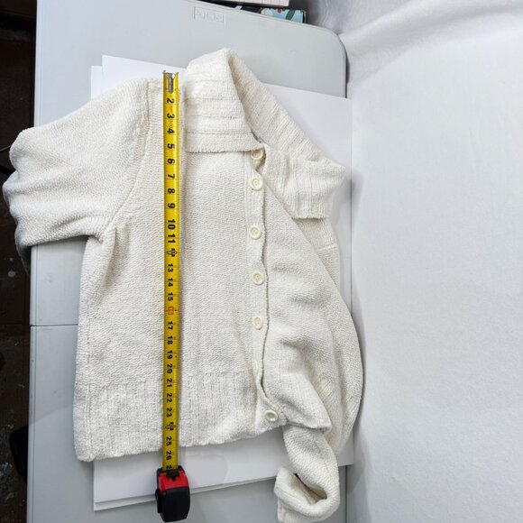 Vintage White Villager By Liz Claiborne Womens Button-Up Collar Cardigan Sweater - Picture 9 of 10